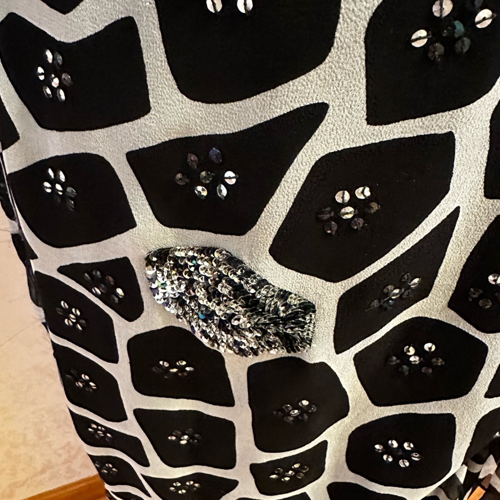 Chetta B Long Maxi Mermaid with sequence, Skirt chiffon Giraffe Animal Print It - Picture 5 of 15